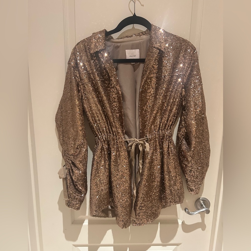 Cinq à Sept Gold Sequin Jacket